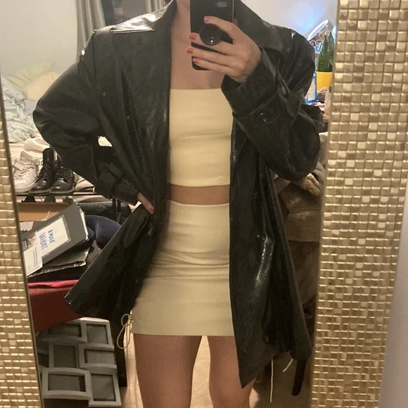 2/$15 NWT PrettyLittleThing Stone Leather Lace Up Mini Skirt - Picture 7 of 13